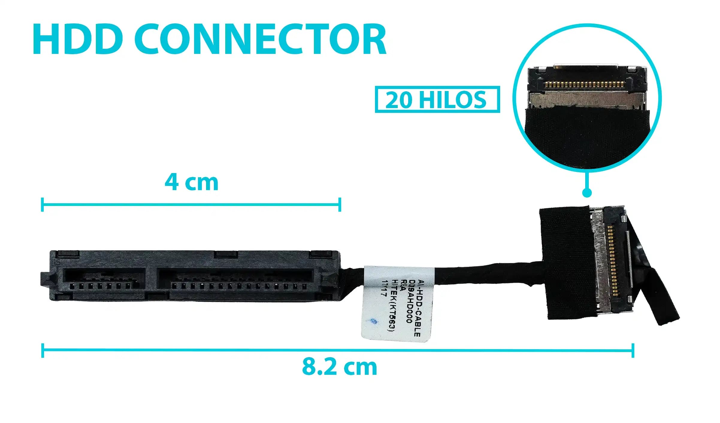 HARD DRIVE HDD CONNECTOR DELL INSPIRON 7000 7557 7559 5577 5576 HW01M 0HW01M DDAM9AHD000 — imagen 1