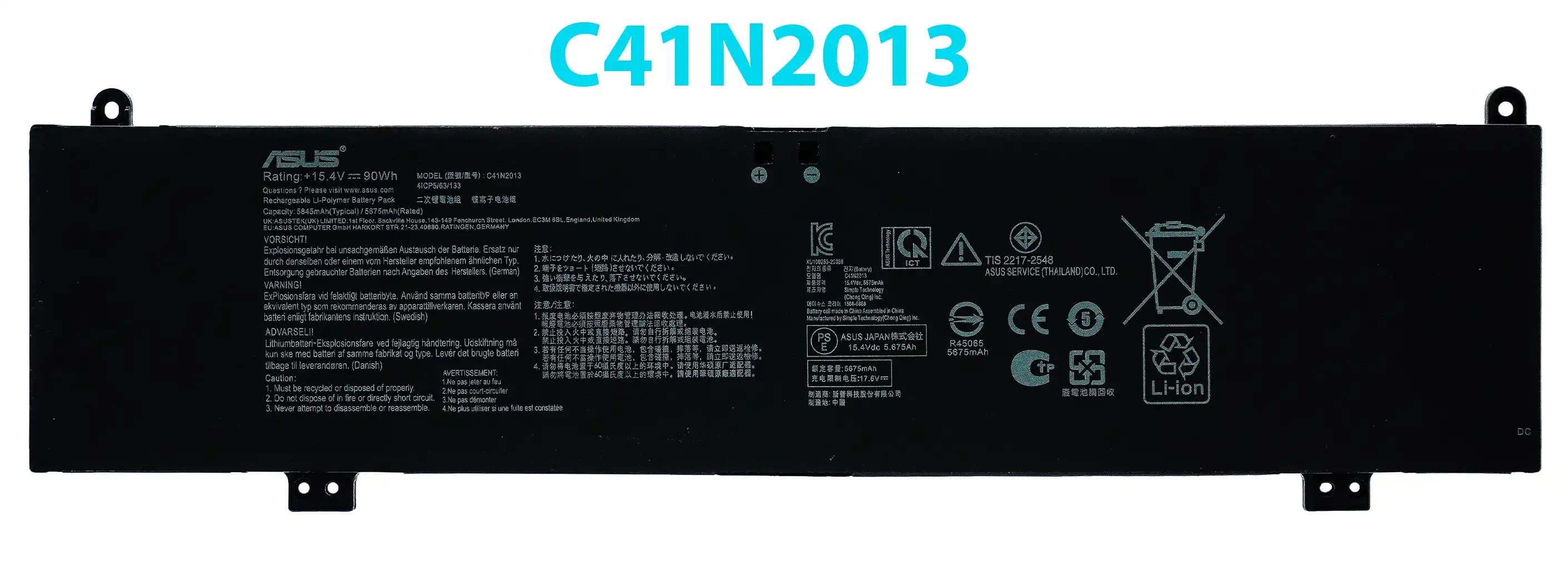 BATERIA ASUS C41N2013 STRIX G15 G513, G17 G713, SCAR 15 G533 SERIES INTERNA *ORIGINAL* — imagen 1