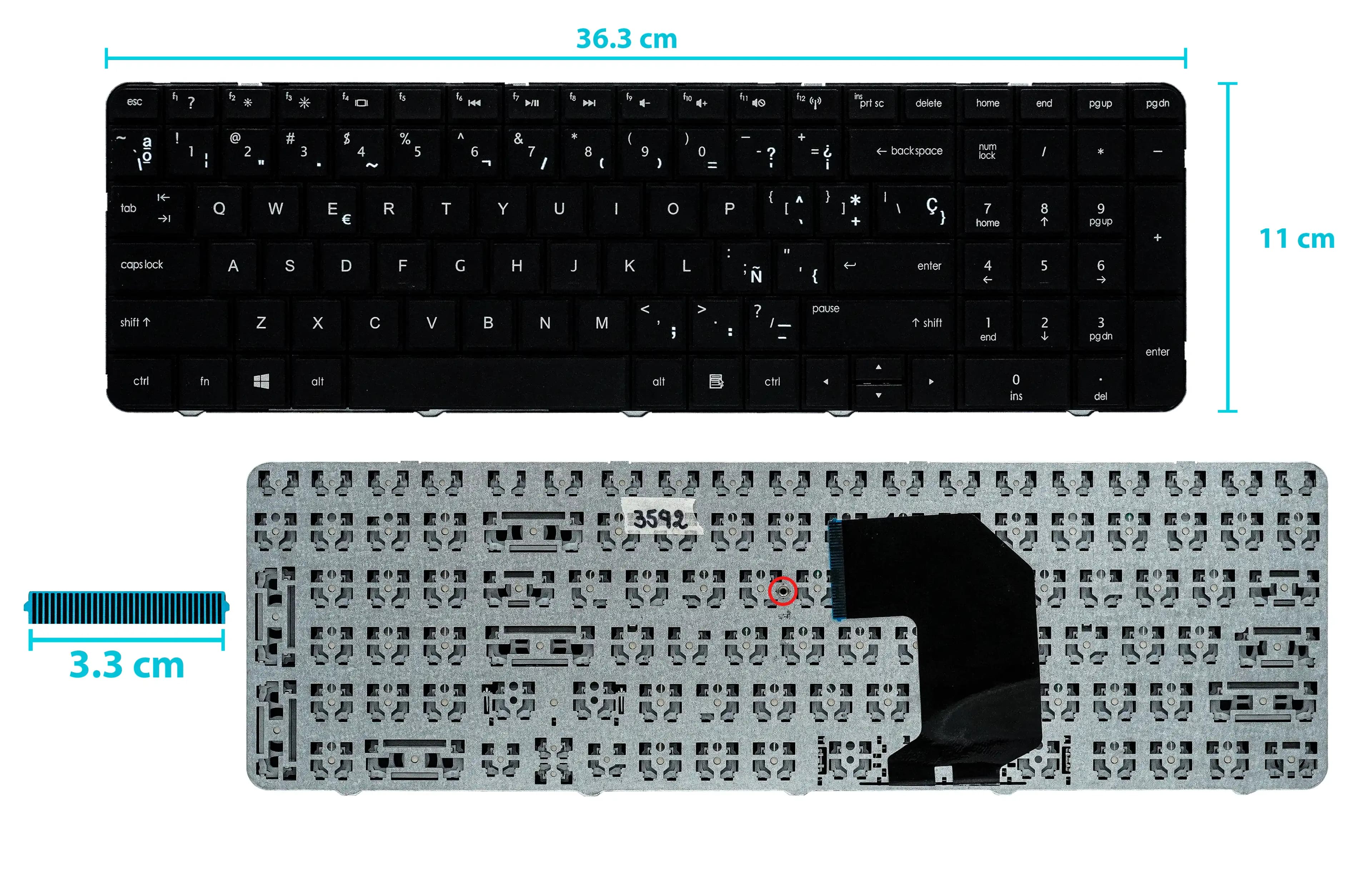 TECLADO HP G7-1000 ENTER SMALL SP NUMÉRICO — imagen 1