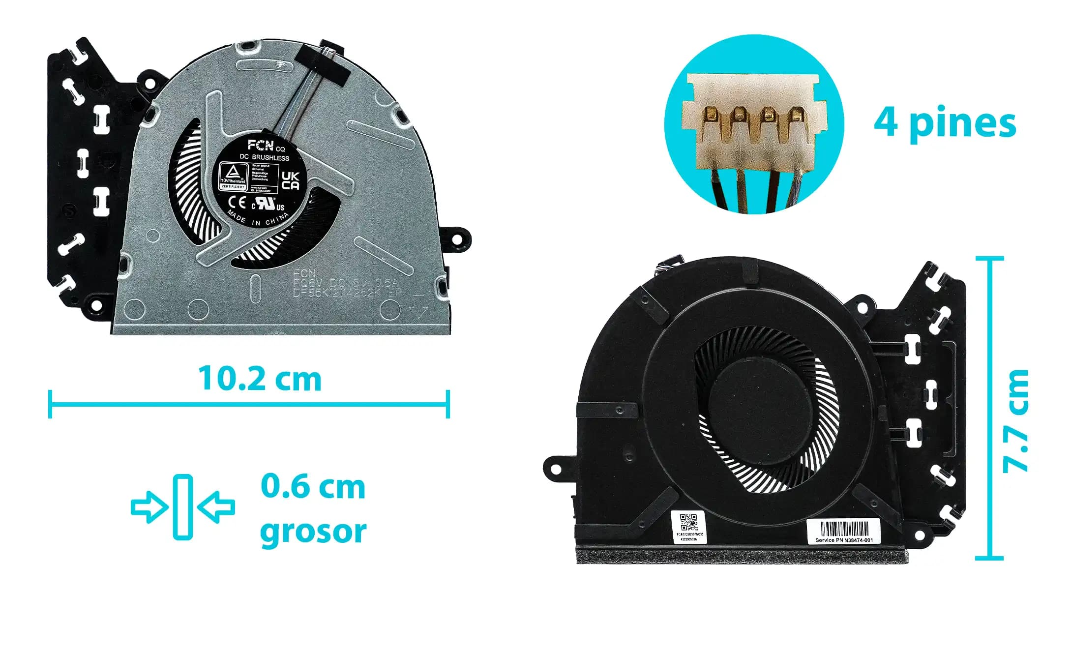 COOLER HP 250 255 G10 TPN-Q287 15-FC 15Z-FC000 — imagen 1