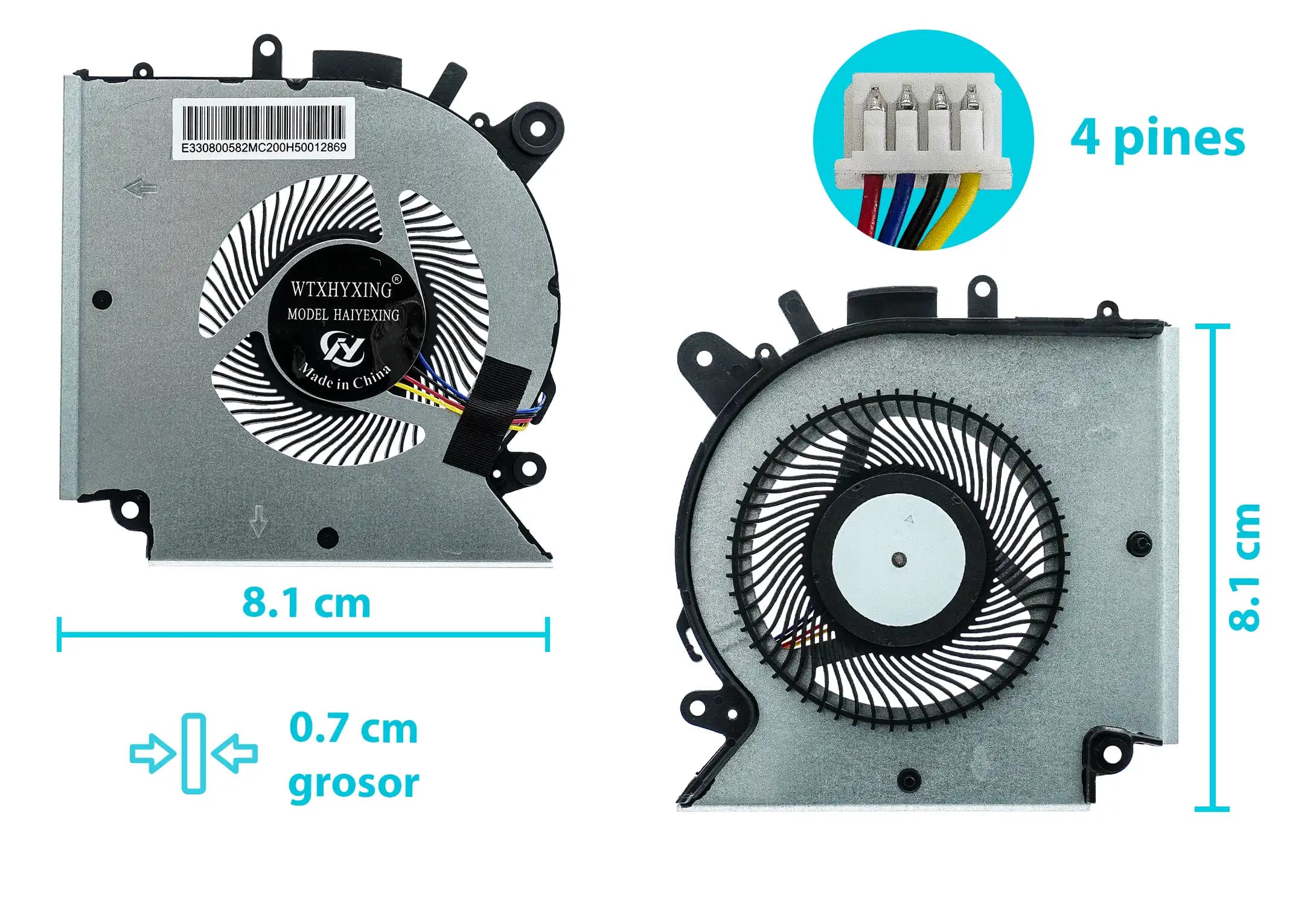 COOLER MSI CPU GF66 GL66 MS-1581 (4 LINES) — imagen 1