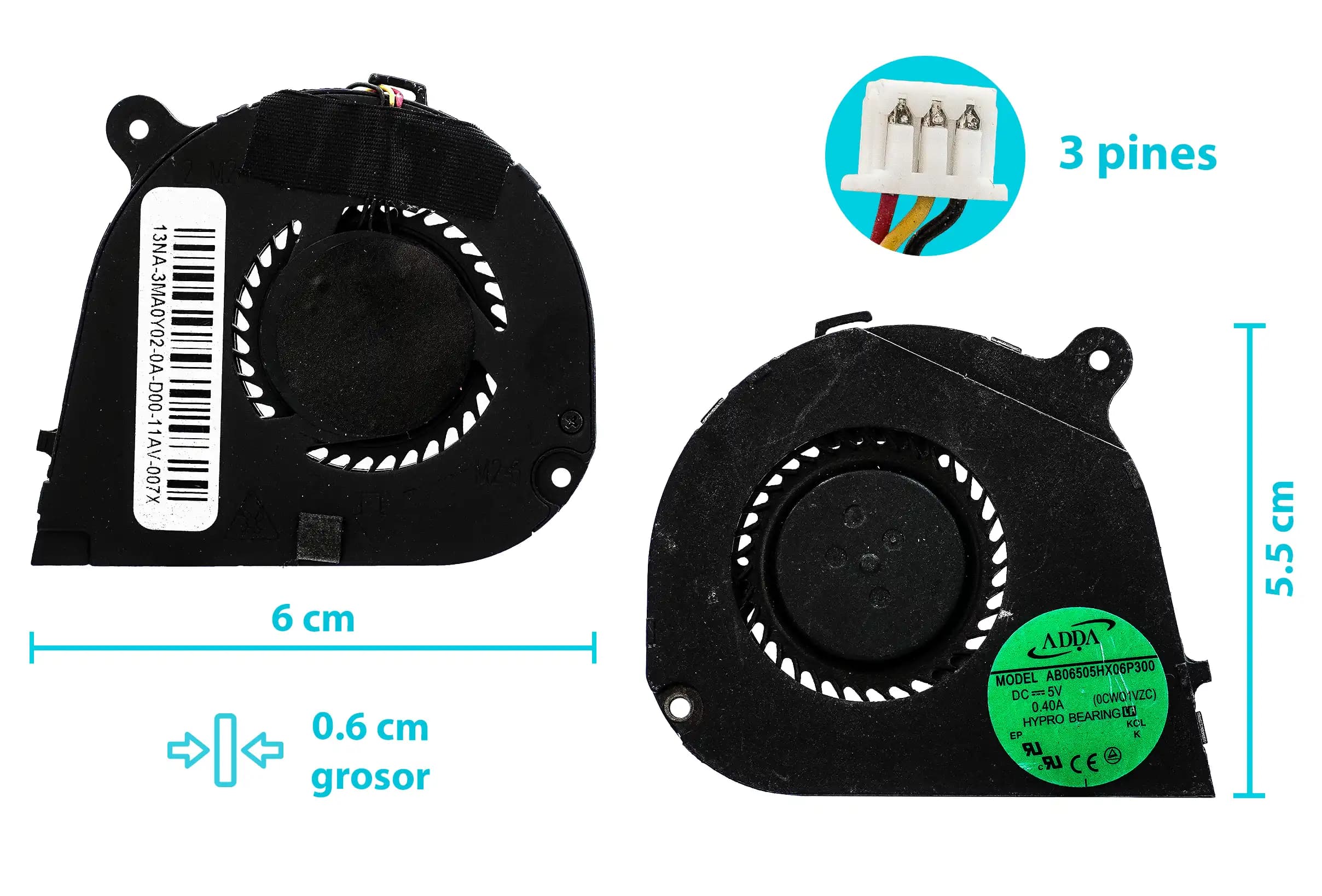 COOLER ACER ASPIRE V5-171 ONE 756 V5-131 (3 LINES) — imagen 1
