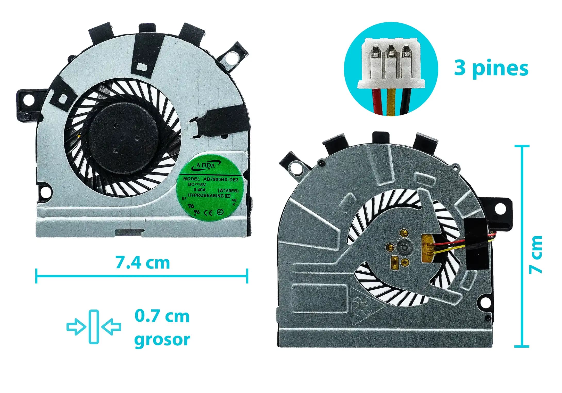 COOLER TOSHIBA E45-B E45D-B E45DT-B E45T-B (3 LINES) — imagen 1