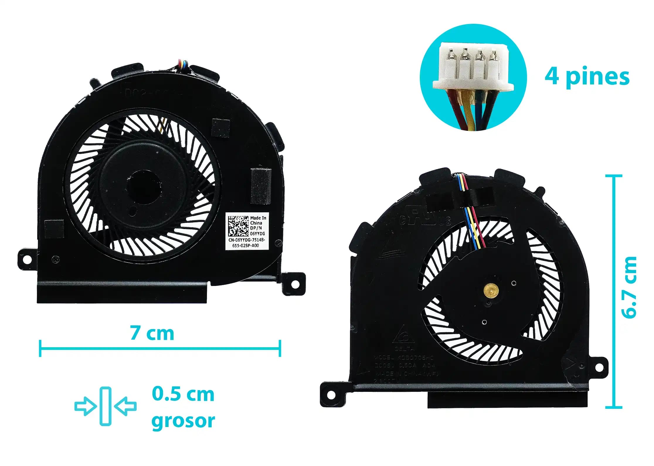 COOLER DELL LATITUDE 14 E5450 06YYDG (4 LINES) — imagen 1