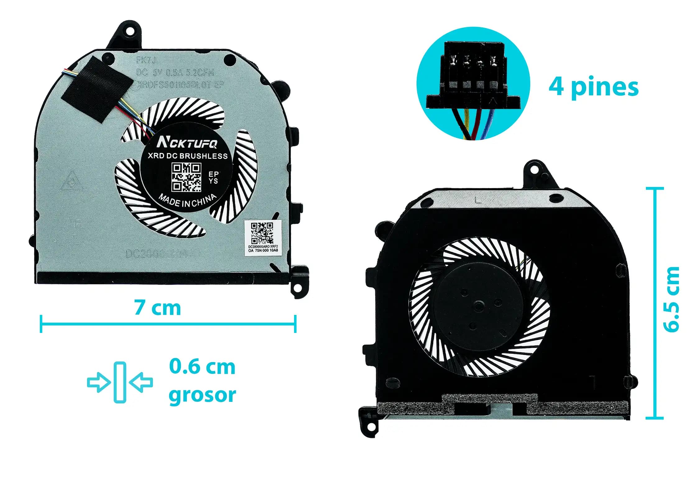 COOLER DELL CPU XPS 15 9570 PRECISION 5530 M5530 (4 LINES) — imagen 1
