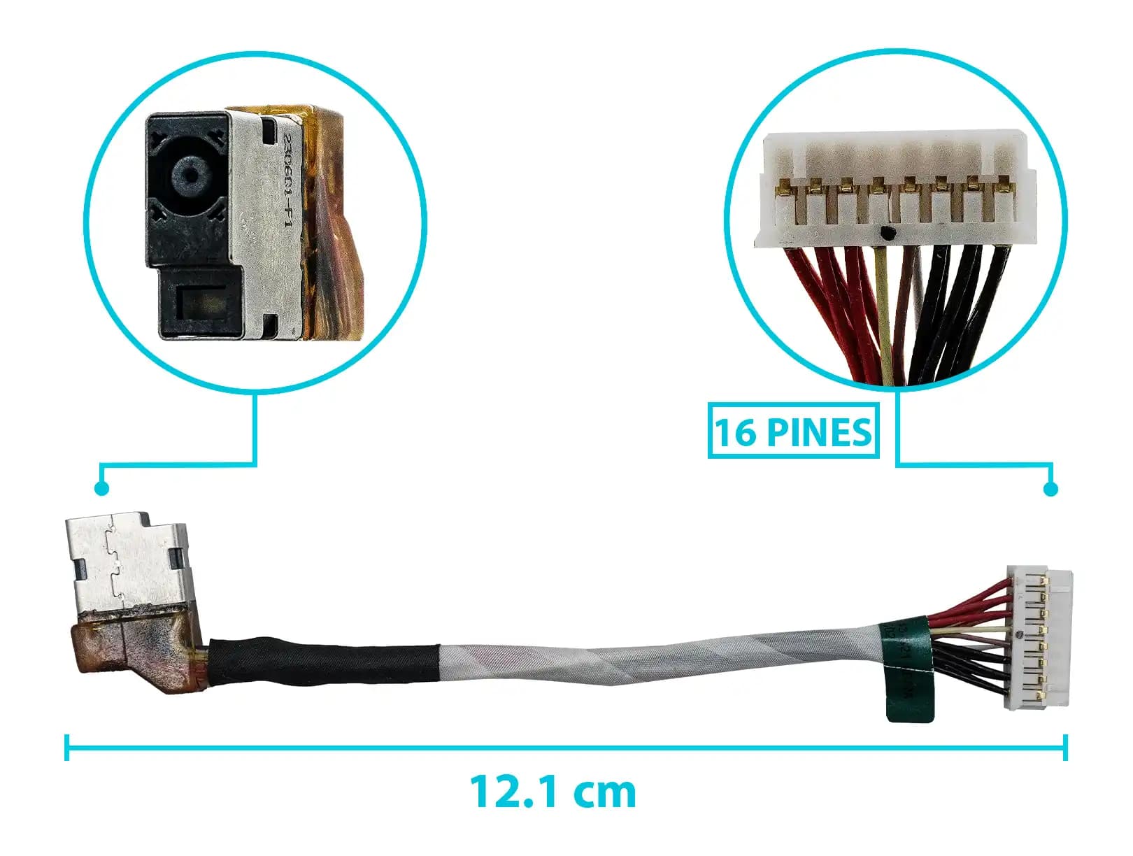 PIN DE CARGA DC JACK HP VICTUS 16-B 16-C 16-D 16-E CON CABLE — imagen 1