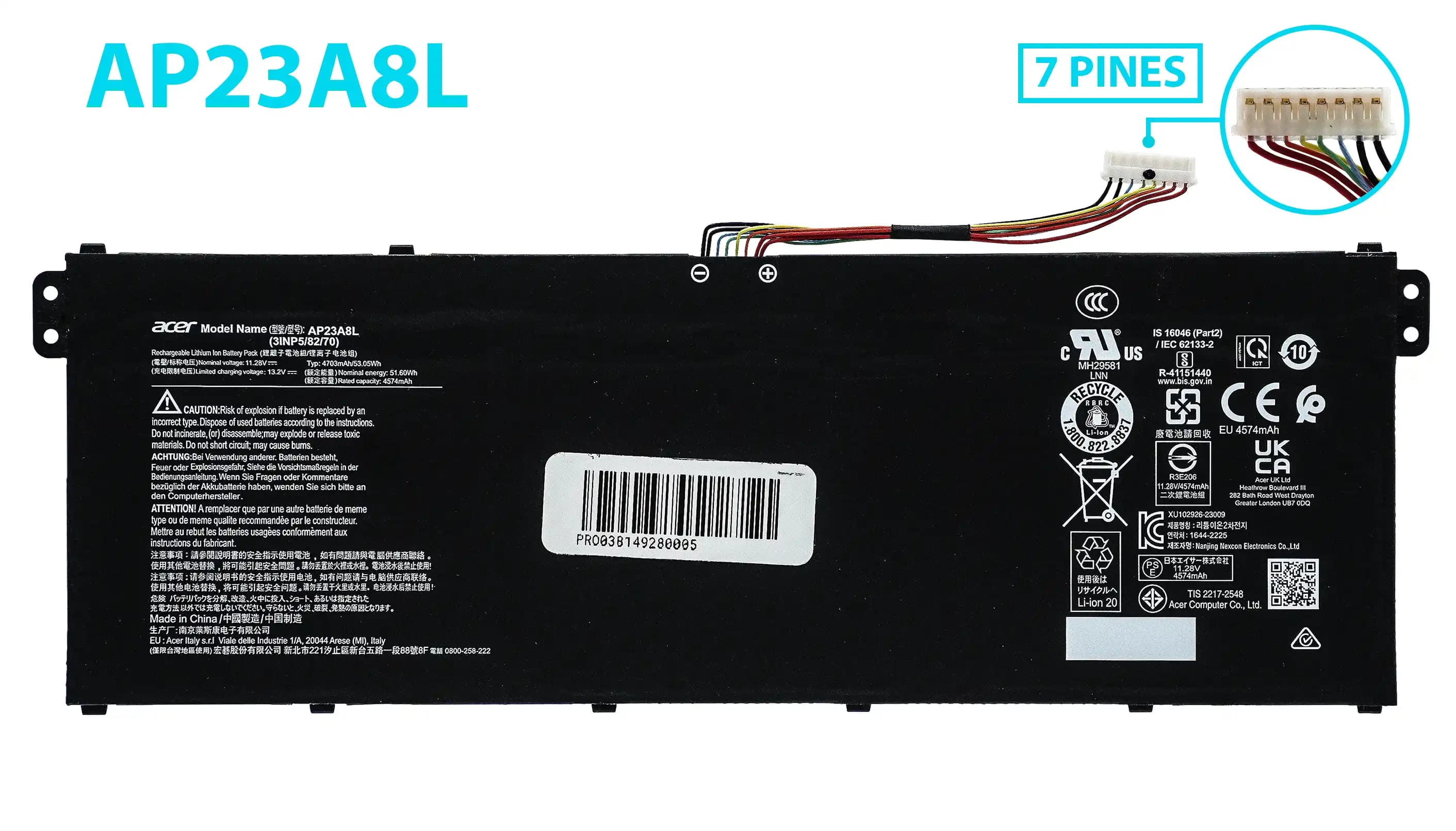 BATERIA ACER AP23A8L 11.28V 53.05Wh INTERNA *ORIGINAL* — imagen 1