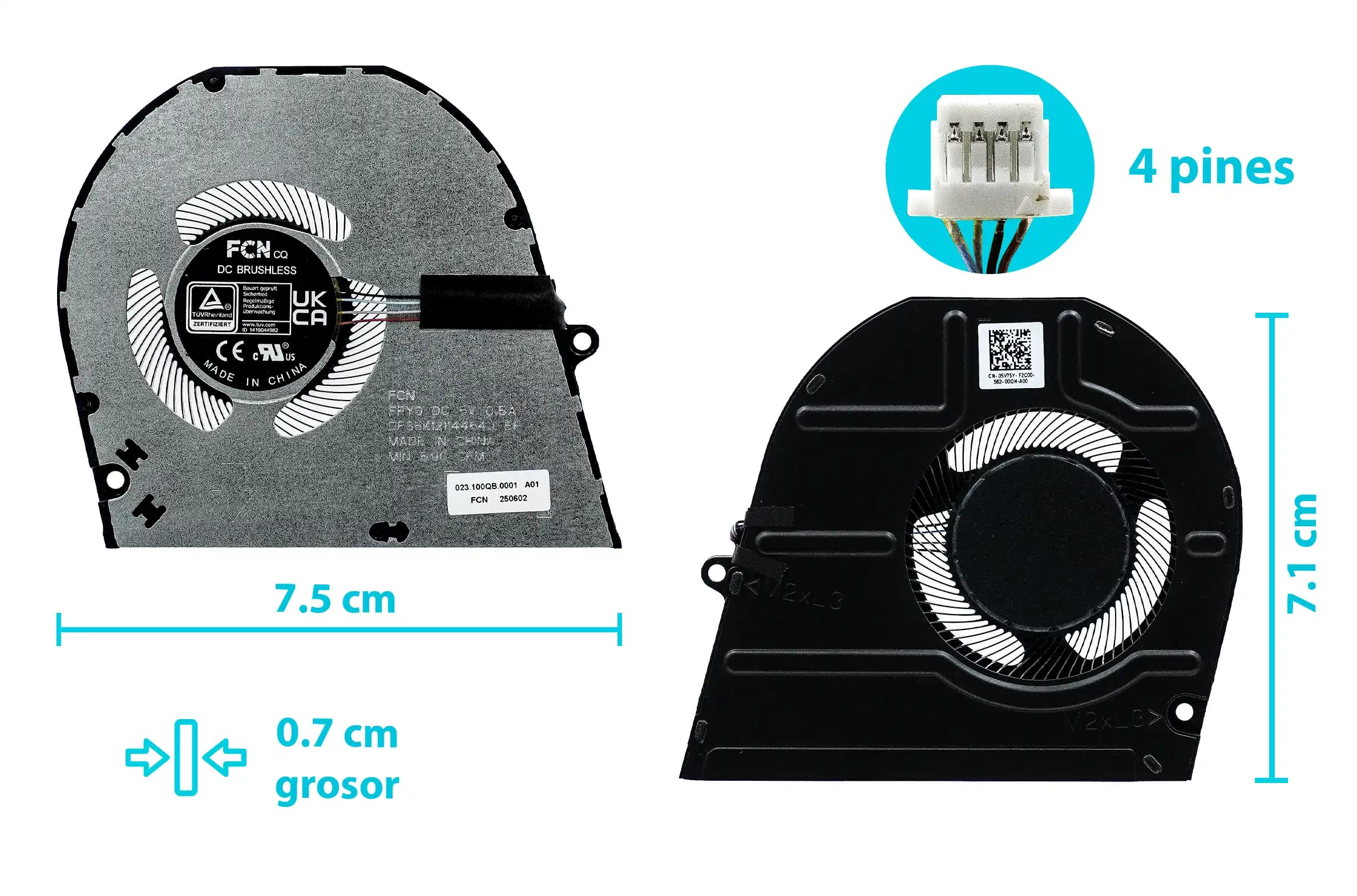 COOLER DELL INSPIRON 14 5425 5420 BN8507H5H-000P (4 LINES) — imagen 1