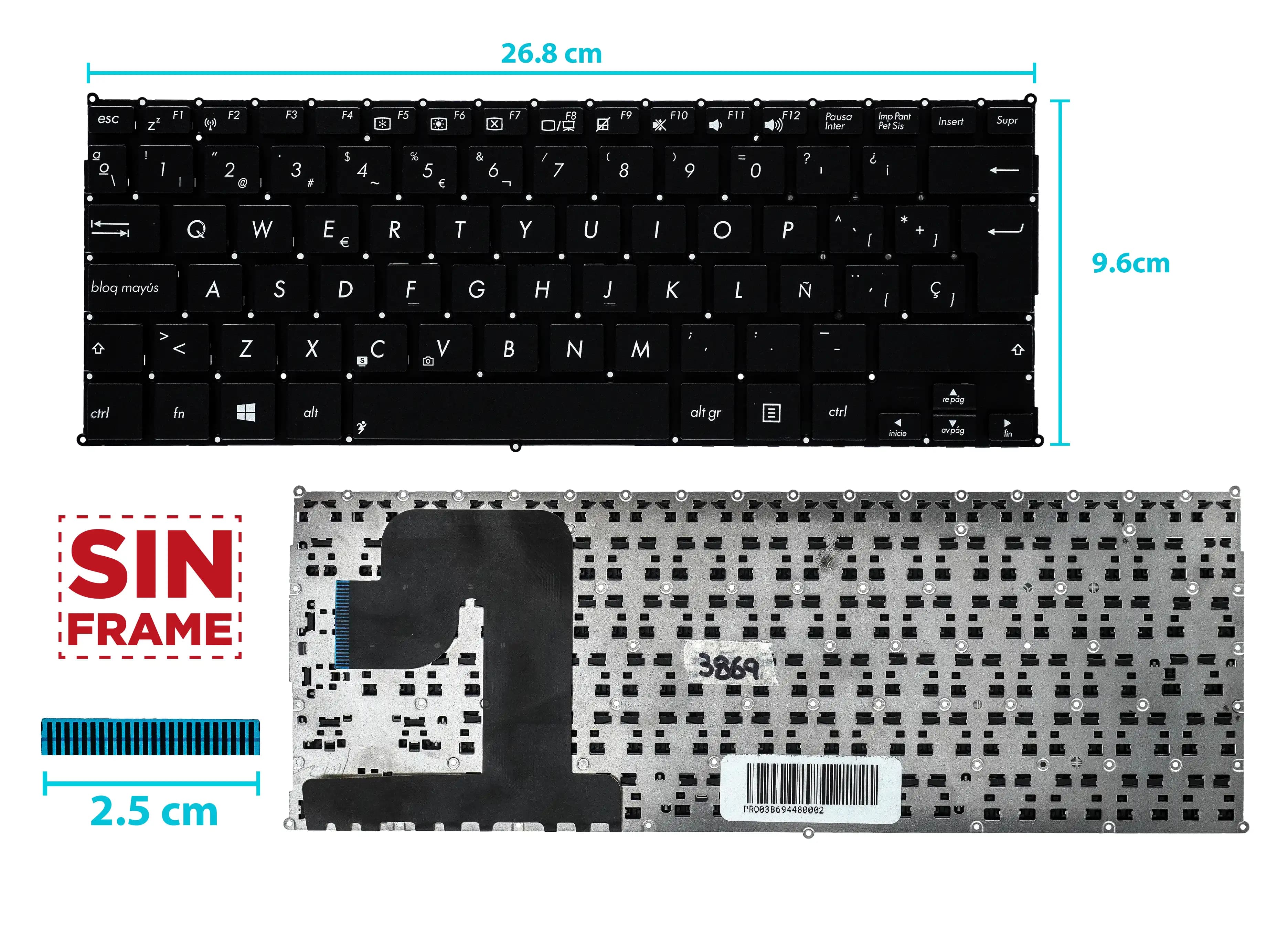 TECLADO ASUS VIVOBOOK FLIP 12 TP203MAH TP203NA TP203NAH SIN FRAME SP — imagen 1