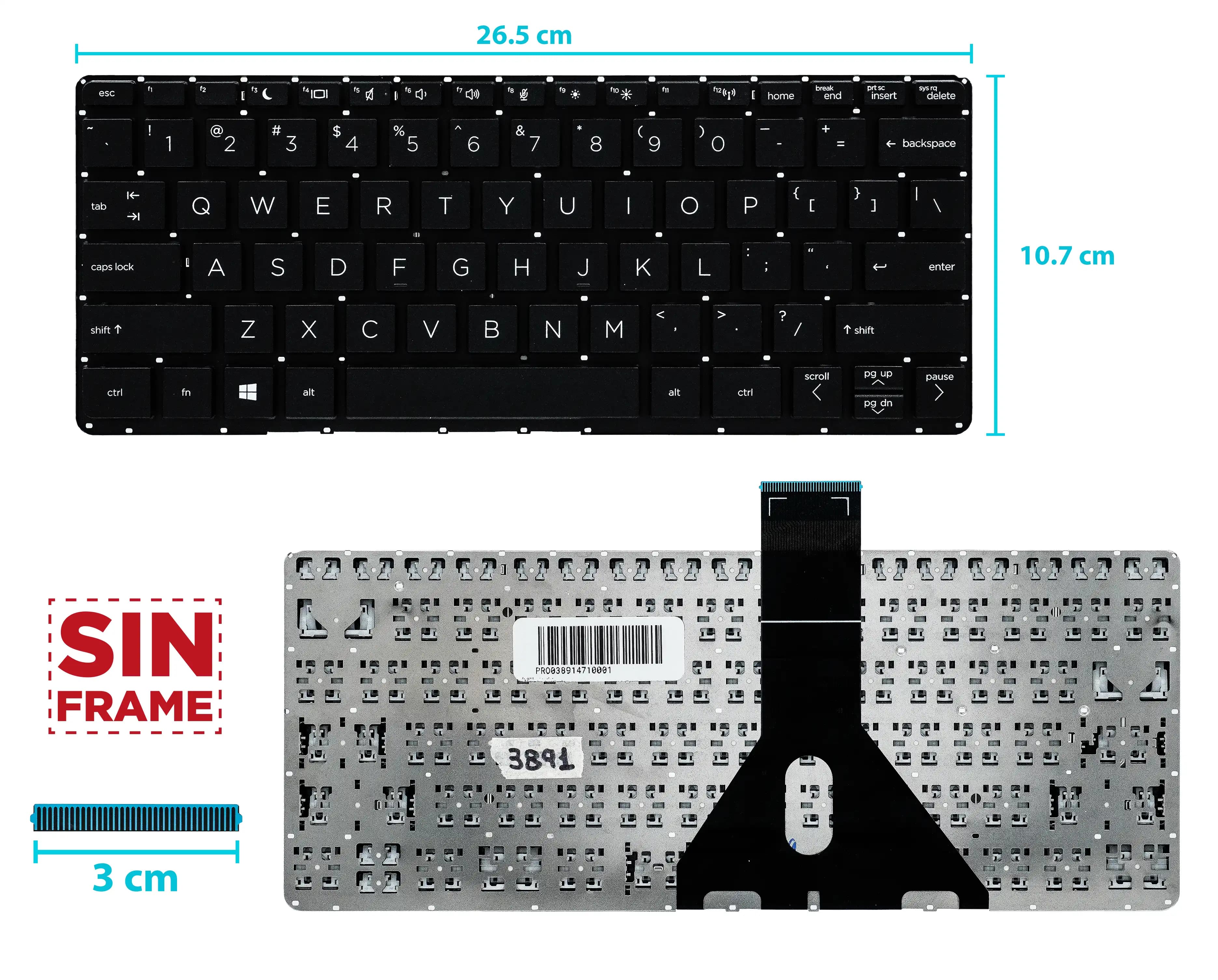 TECLADO HP PROBOOK X360 11 G1 G2 G3 G4 SIN FRAME US — imagen 1