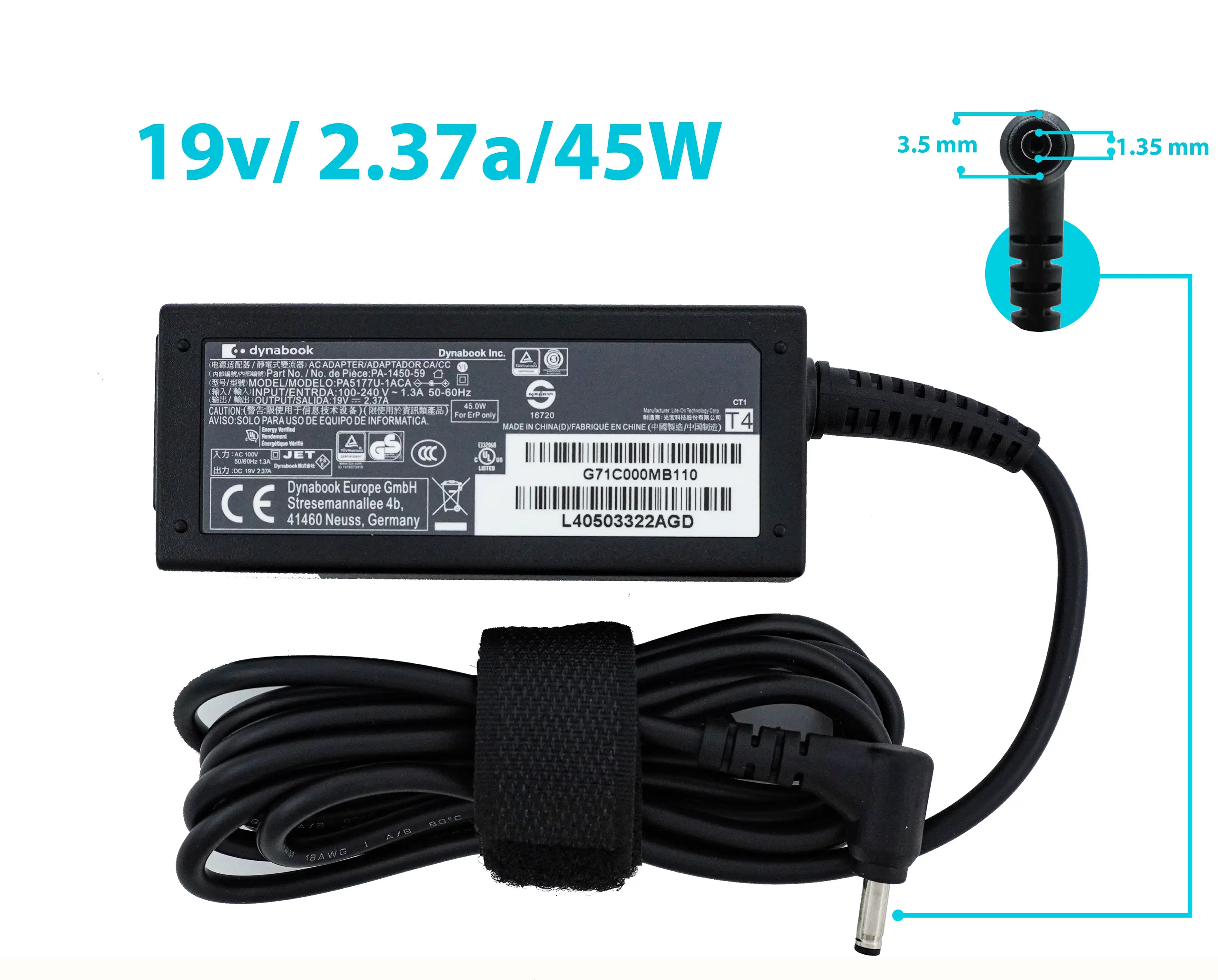 CARGADOR GATEWAY DYNABOOK 19v/ 2.1a/40W/3.5x1.35mm *ORIGINAL* — imagen 1