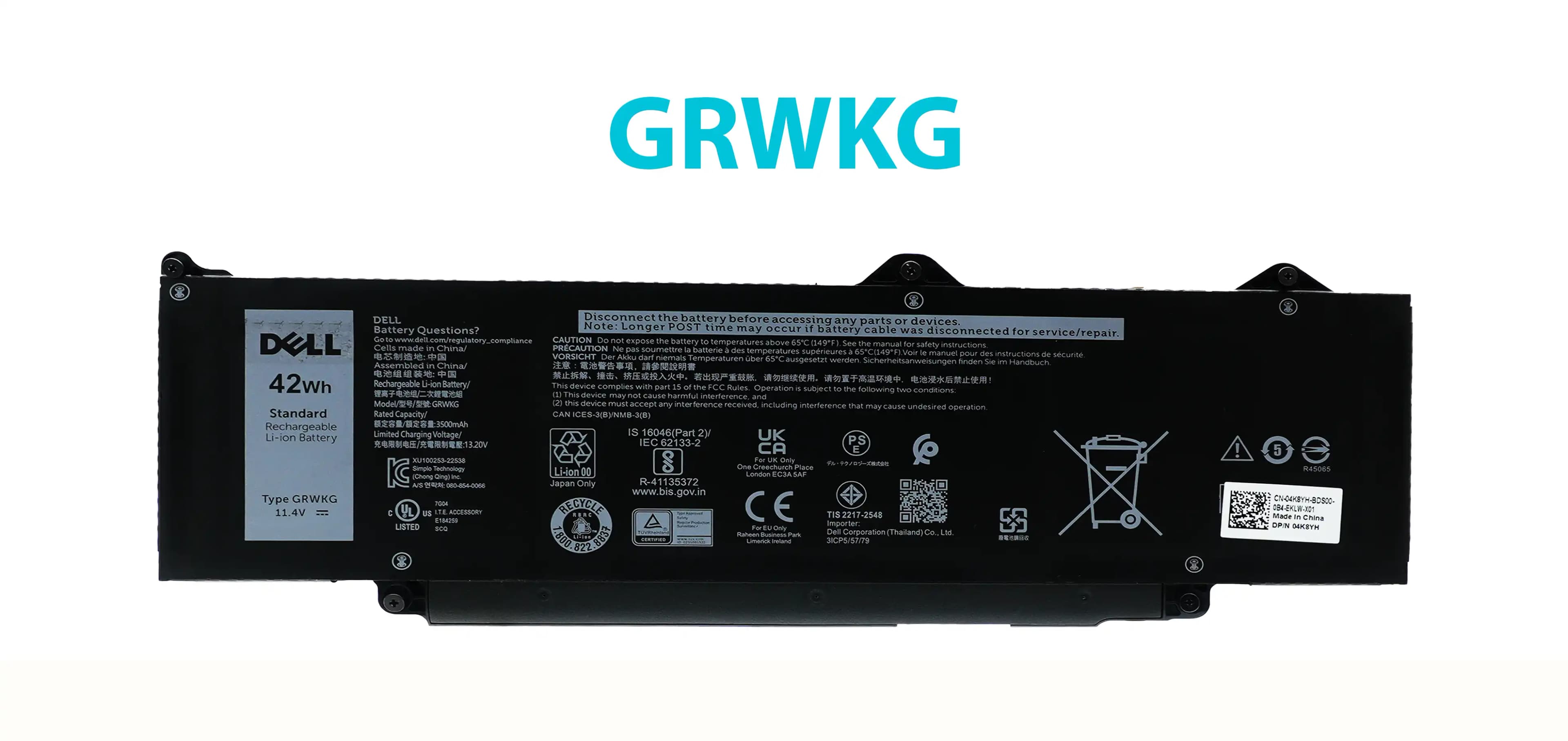 BATERIA DELL LATITUDE 5440 3540 5540 5340 3440 TYPE GRWKG 11.4V 42Wh INTERNA *ORIGINAL* — imagen 1