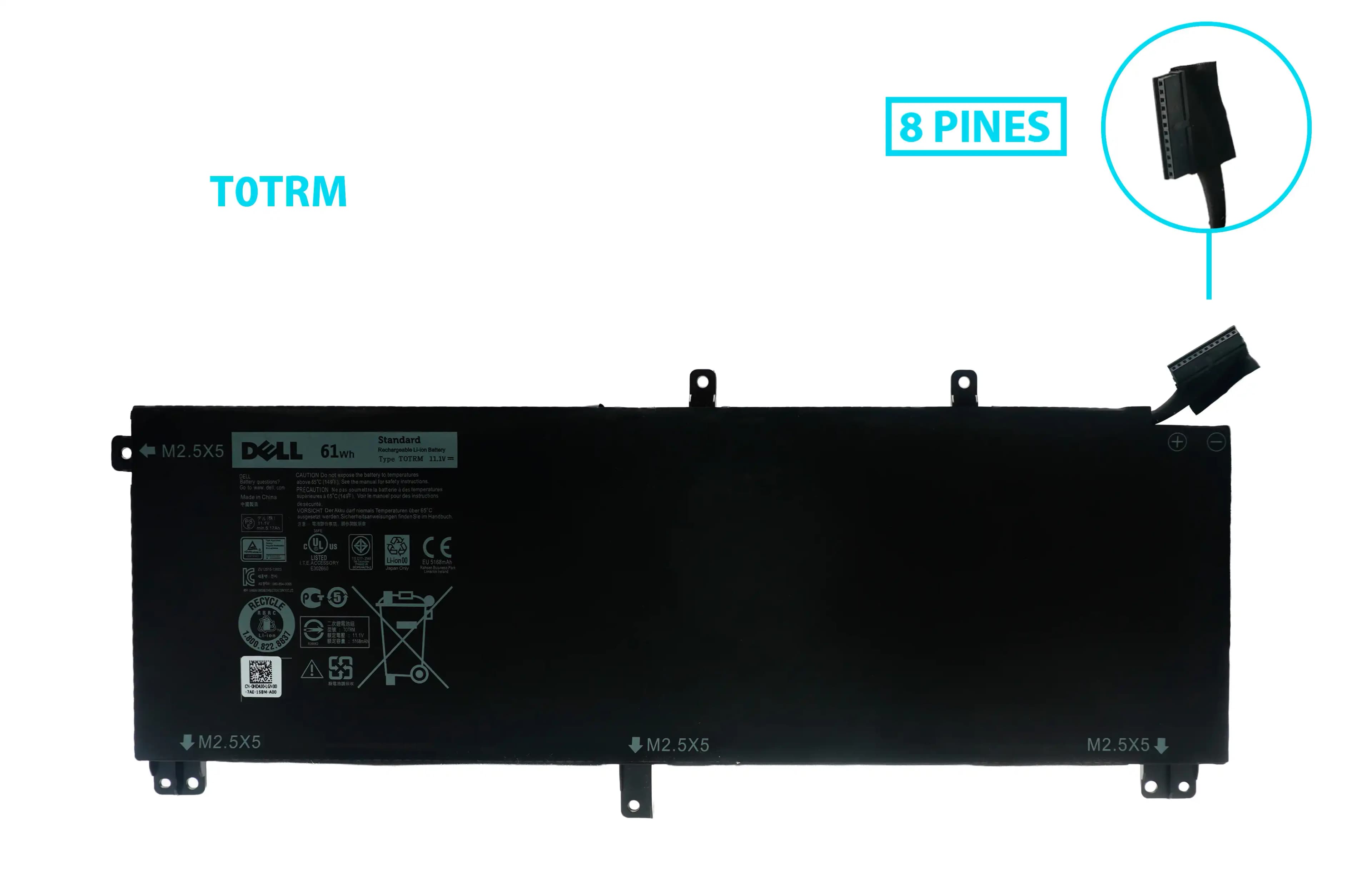 BATERIA DELL TYPE TOTRM 11.1V 61Wh INTERNA *ORIGINAL* — imagen 1