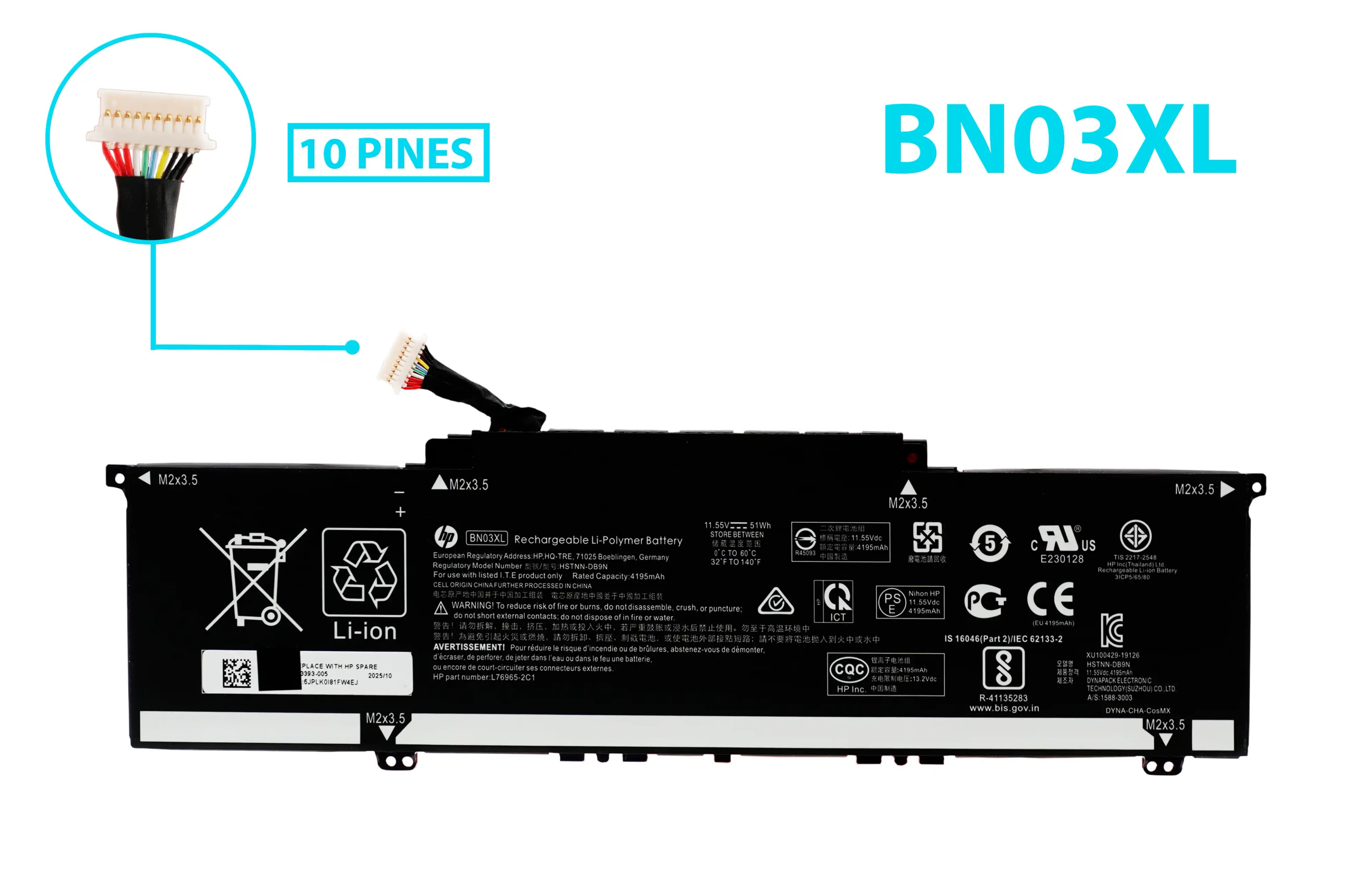 BATERIA HP BN03XL INTERNA *ORIGINAL* — imagen 1