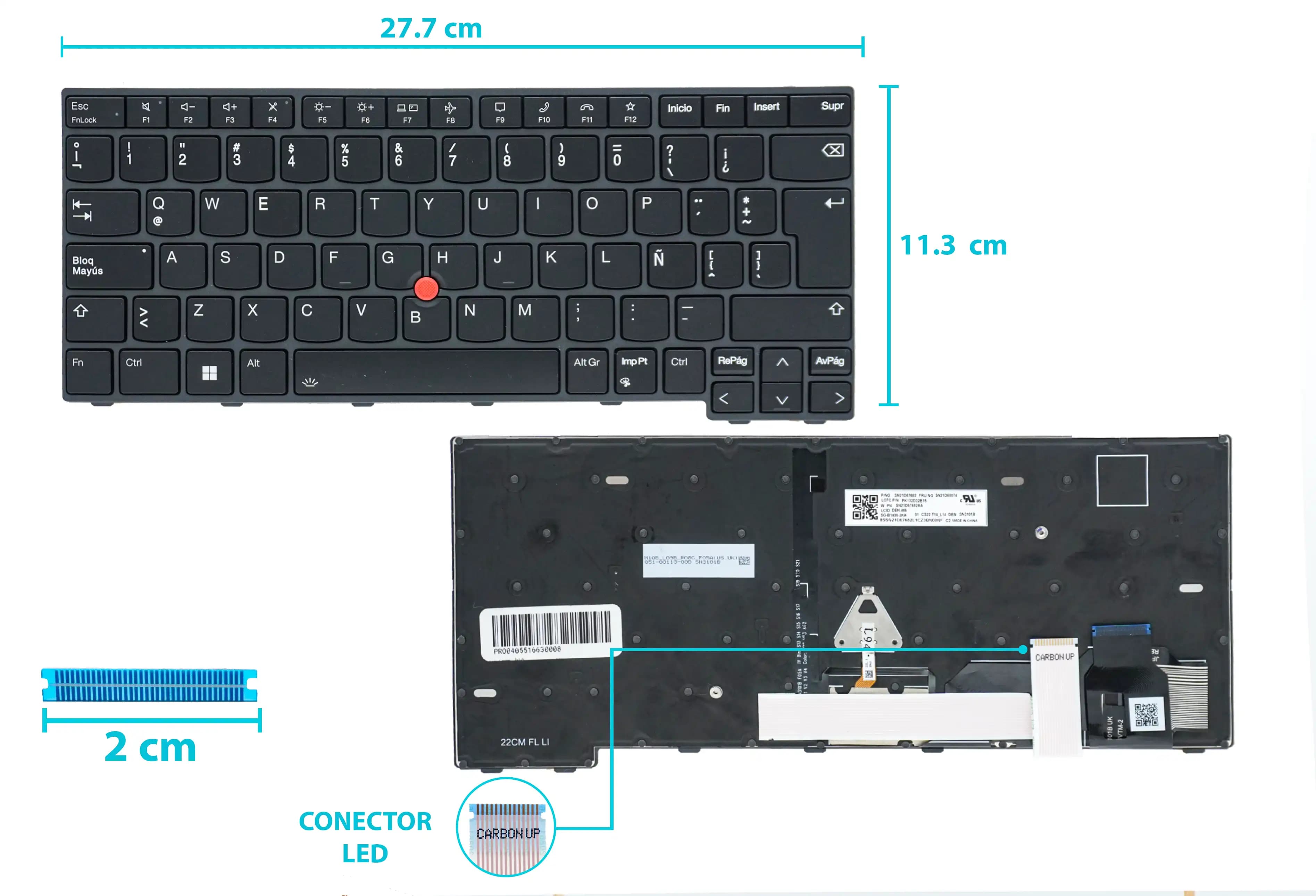 TECLADO LENOVO THINKPAD T14 GEN 3 L14 GEN 3 P14S CON POINTER G3 SP — imagen 1