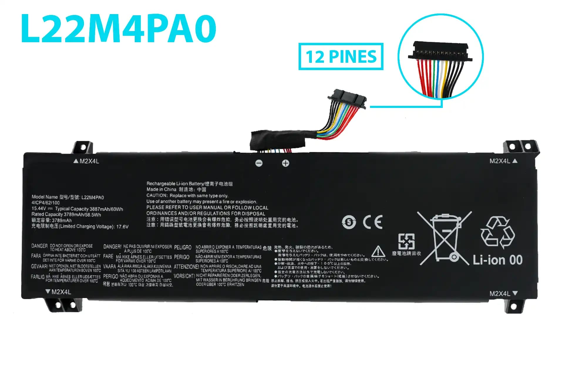 BATERIA LENOVO L22M4PA0 L22B4PA0 L22D4PA0 L22D4PA0 L22PA0 X4PA0 INTERNA *ORIGINAL* — imagen 1
