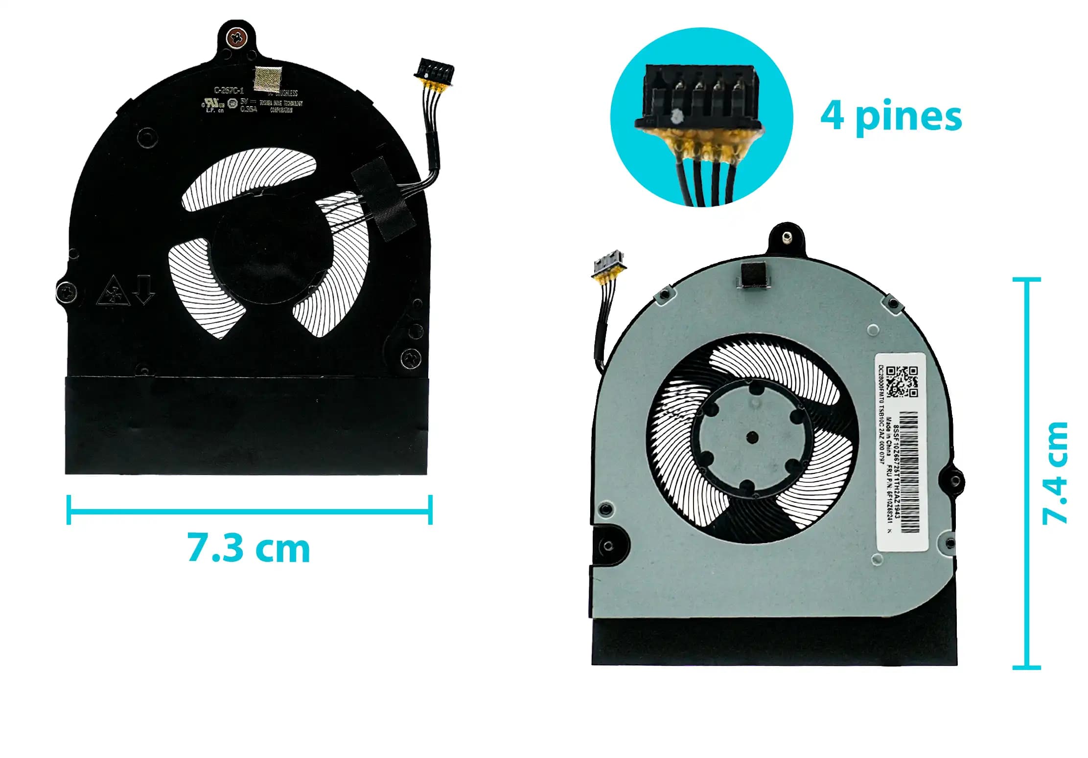 COOLER LENOVO THINKPAD L14 GEN 1 GEN 2 L15 GEN 1 GEN 2 TYPE 20X1 20X2 20X5 20X6 5F10S73401 5F10S73403 5V 0.35A (4 LINES) — imagen 1