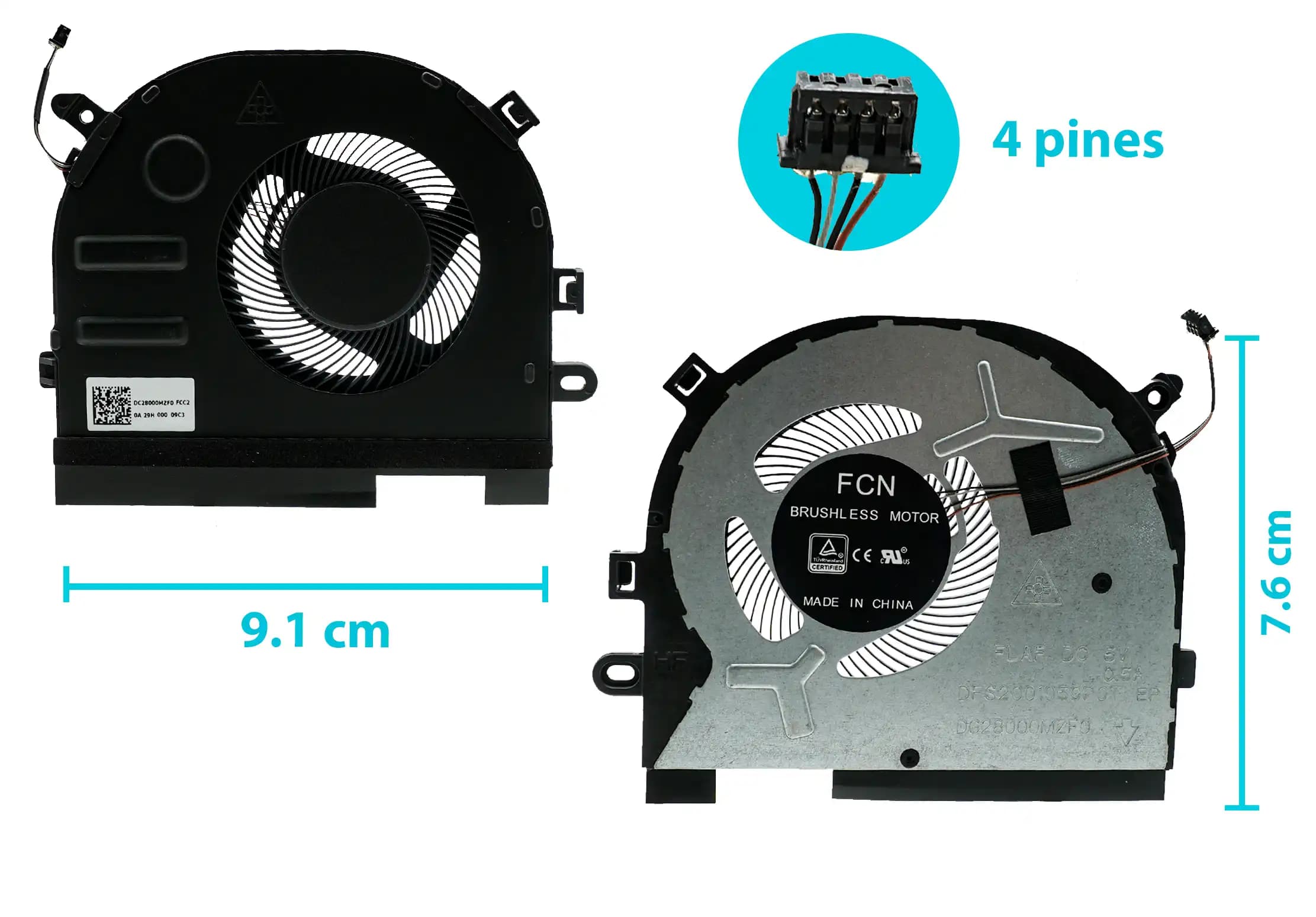 COOLER LENOVO CPU S340-15IWL IDEAPAD C340-15IWL FLEX -15IWL FLAF SERIES DFS2001059POT DC280000 0MZF0 5V 0.5A (4 LINES) — imagen 1