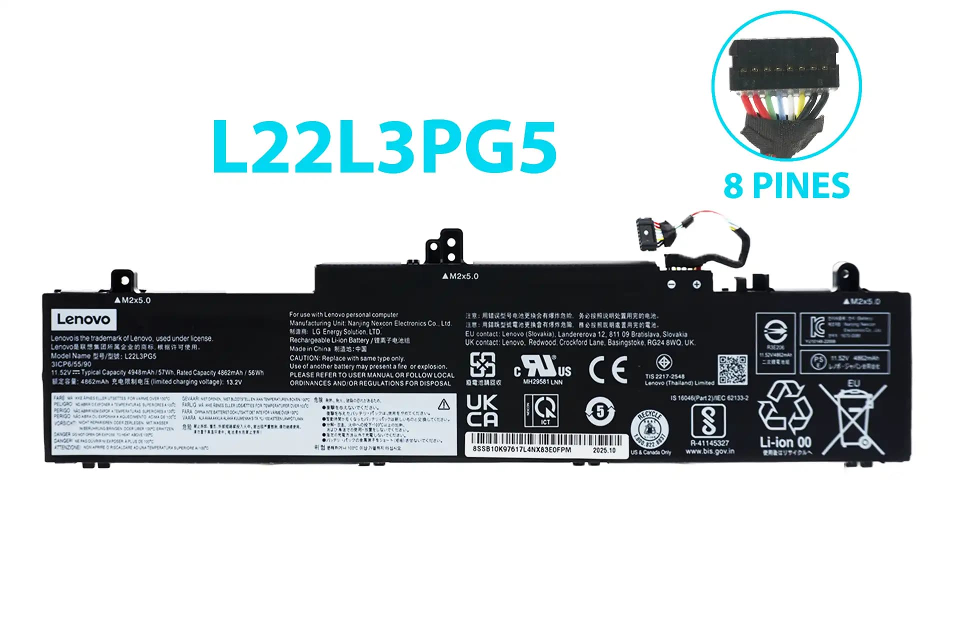 BATERIA LAPTOP LENOVO L22B3PG5 L22D3PG5 L22L3PG5 L22M3PG5 ThinkPad E14 Gen 5 2023 Gen — imagen 1