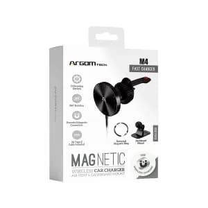 CAR MOUNT ARGOM WIRELESS FAST CHARGER MAGNETIC M4 NEGRO — imagen 4