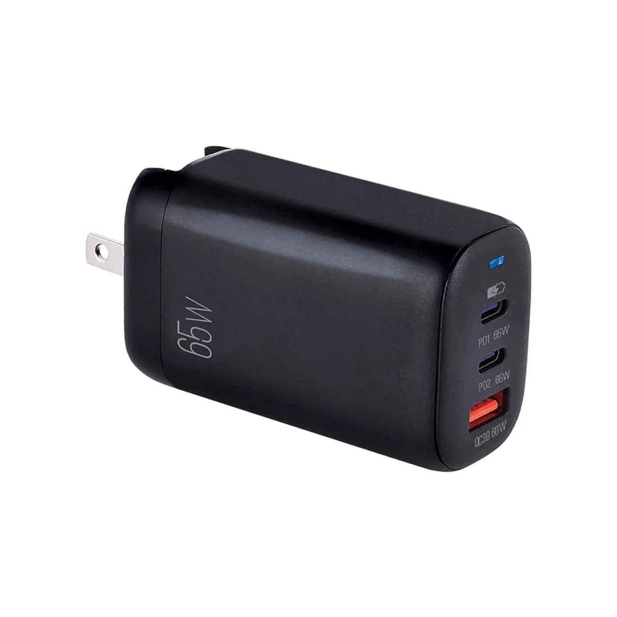 CARGADOR DE PARED ARGOM VOLTA P8 65W GAN 3 DUAL PD TYPE-C USB ARG-AC-0126BK BLACK — imagen 3