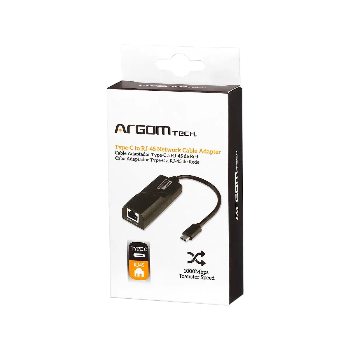 ADAPTADOR ARGOM TYPE C TO RJ45 15CM NEGRO — imagen 5