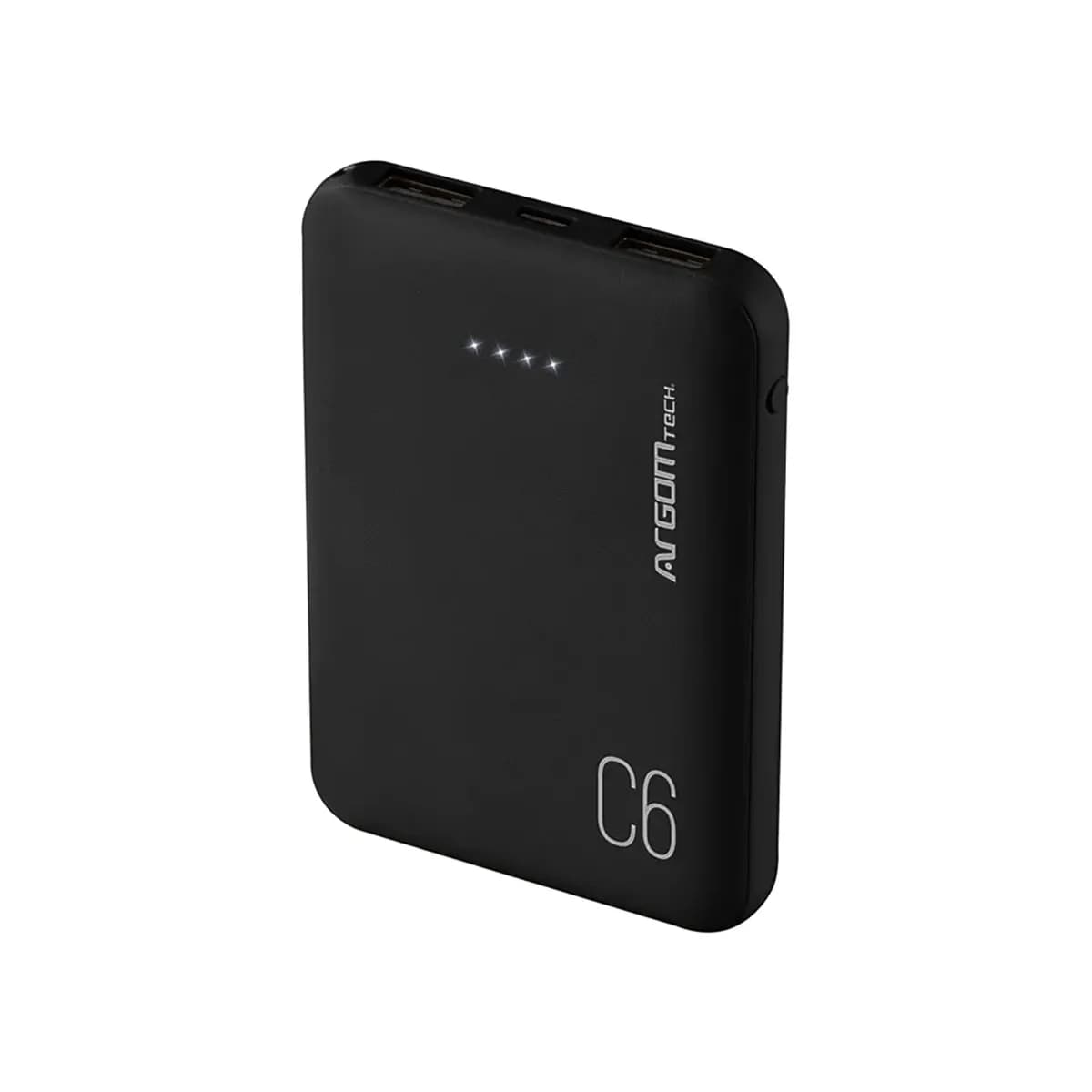 POWER BANK ARGOM 6000 ARG-PB-1136 WITH CABLE NEGRO — imagen 4