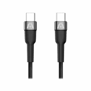 CABLE ARGOM CB-0047BK TYPE-C TO TYPE-C 65 W NYLON 1.8M BLACK