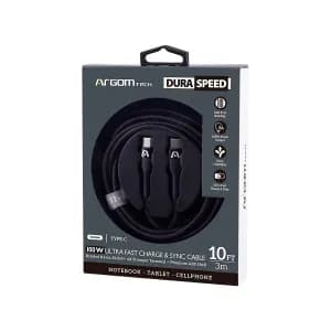 CABLE ARGOM CB-0050BK TYPE-C TO TYPE-C 100W NYLON BRAIDED DURA SPEED 3.0M BLACK — imagen 5