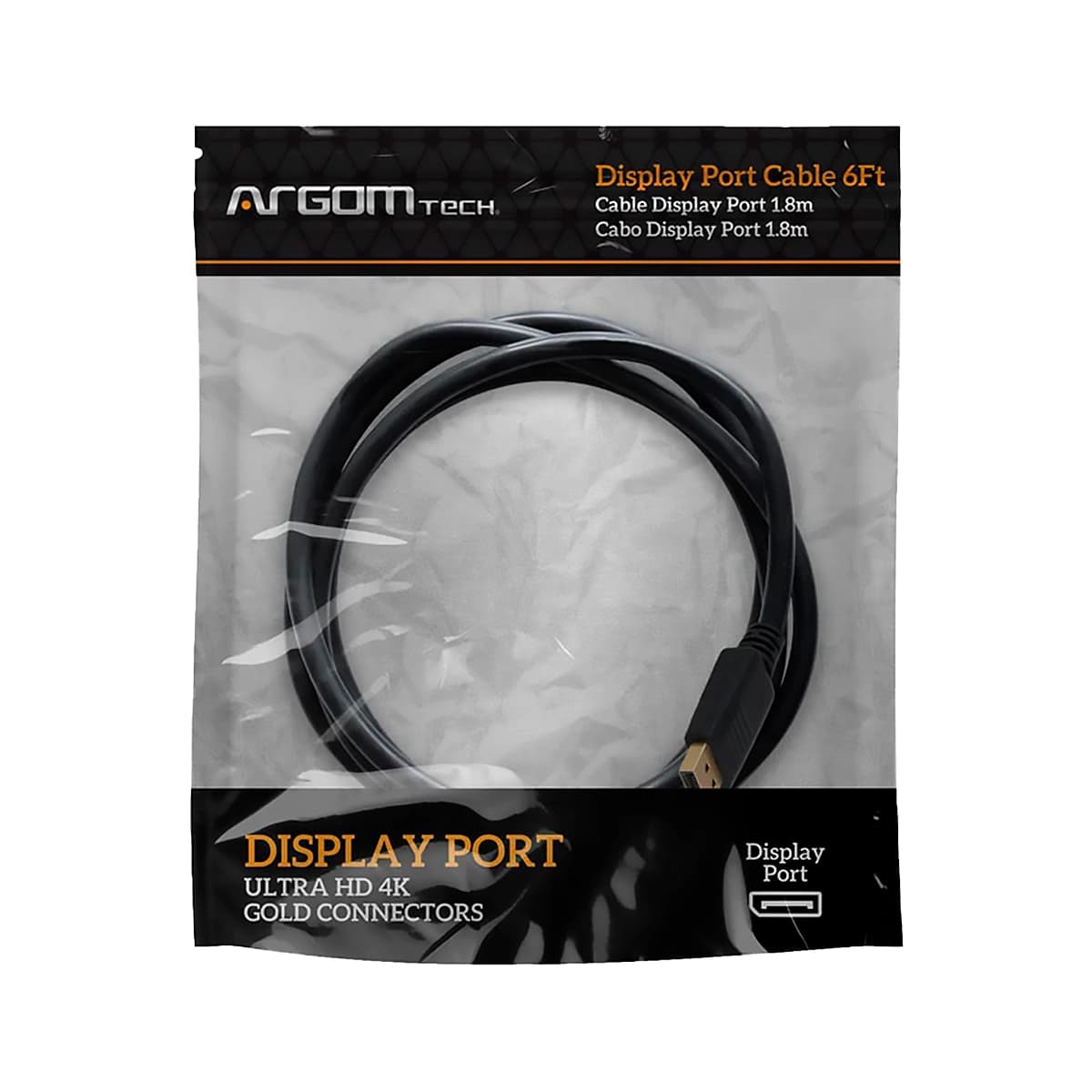 CABLE ARGOM DISPLAY PORT TO DISPLAY PORT M-M 1.8MTS NEGRO — imagen 5