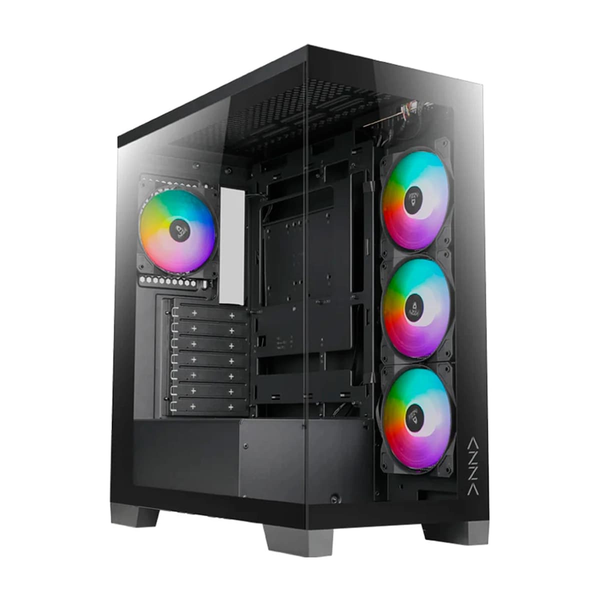 CASE AZZA COVE AZ-570B Gaming Vidrio-Templado 7Slots 4 Ven. 2USB3.0 USB-C RGB Mid Tower Black — imagen 6
