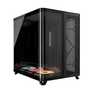 CASE CORSAIR ATX TRIPLE CAMARA AIR 5400 LX-R RGB iCUE LINK Tempered 2USB3.2 HD-Audio Mid-Tower Black — imagen 2