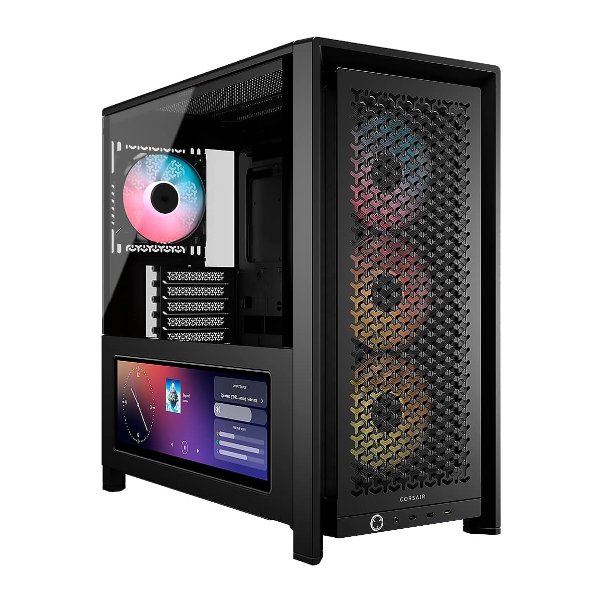 CASE CORSAIR ATX 4000D Pantalla Tactil XENEON 14.5 TEMPERED GLAS MID-TOWER CASE N-PS 4VEN-RGB NEGRO — imagen 4