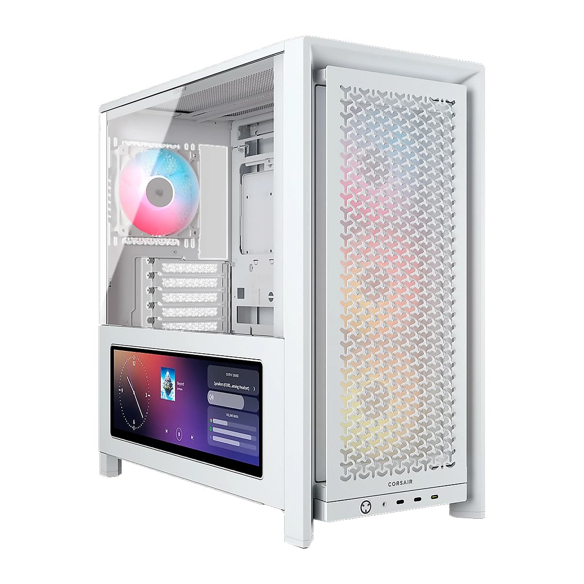 CASE CORSAIR ATX 4000D Pantalla Tactil XENEON 14.5 TEMPERED GLAS MID-TOWER CASE N-PS 4VEN-RGB WHITE — imagen 4
