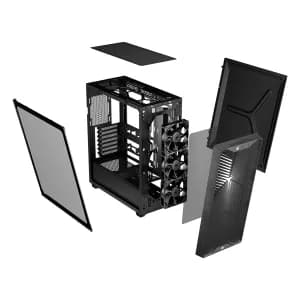 CASE CORSAIR ATX 3200D RS TEMPERED GLAS MID-TOWER USB3.2 USB2.0 SUP-8VENT. BLACK — imagen 4