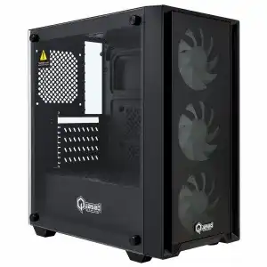 CASE QUASAD MICRO-ATX FULL-SIZE GAMING 0.5MM GLASS SIDE-GLASS 3USB 3VEN-RGB810 FPO-850 Plus ATX