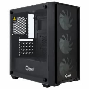 CASE QUASAD MICRO-ATX FULL-SIZE GAMING 0.5MM GLASS SIDE-GLASS 3USB 3VEN-RGB810 FPO-850 Plus ATX