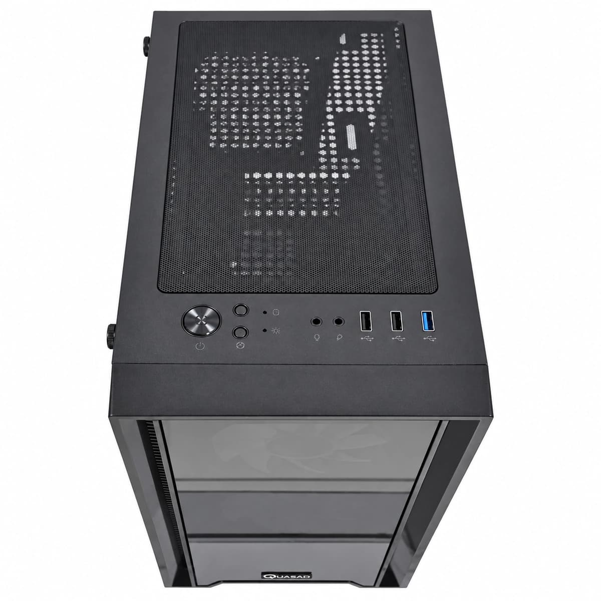 CASE QUASAD MICRO-ATX FULL-SIZE GAMING 0.5MM GLASS SIDE-GLASS 3USB 3VEN-RGB810 FPO-850 Plus ATX — imagen 8