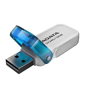 FLASH MEMORY ADATA 32GB UV240 USB 2.0 BLANCO — imagen 2
