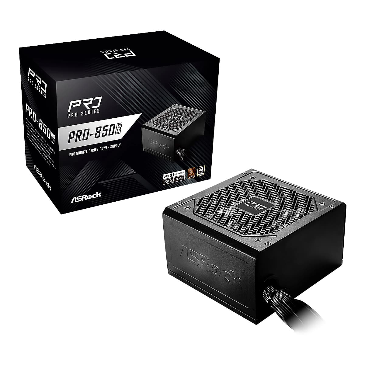 POWER SUPPLY ASROCK Pro Series 850W PRO-850B 80 Plus Bronze — imagen 6