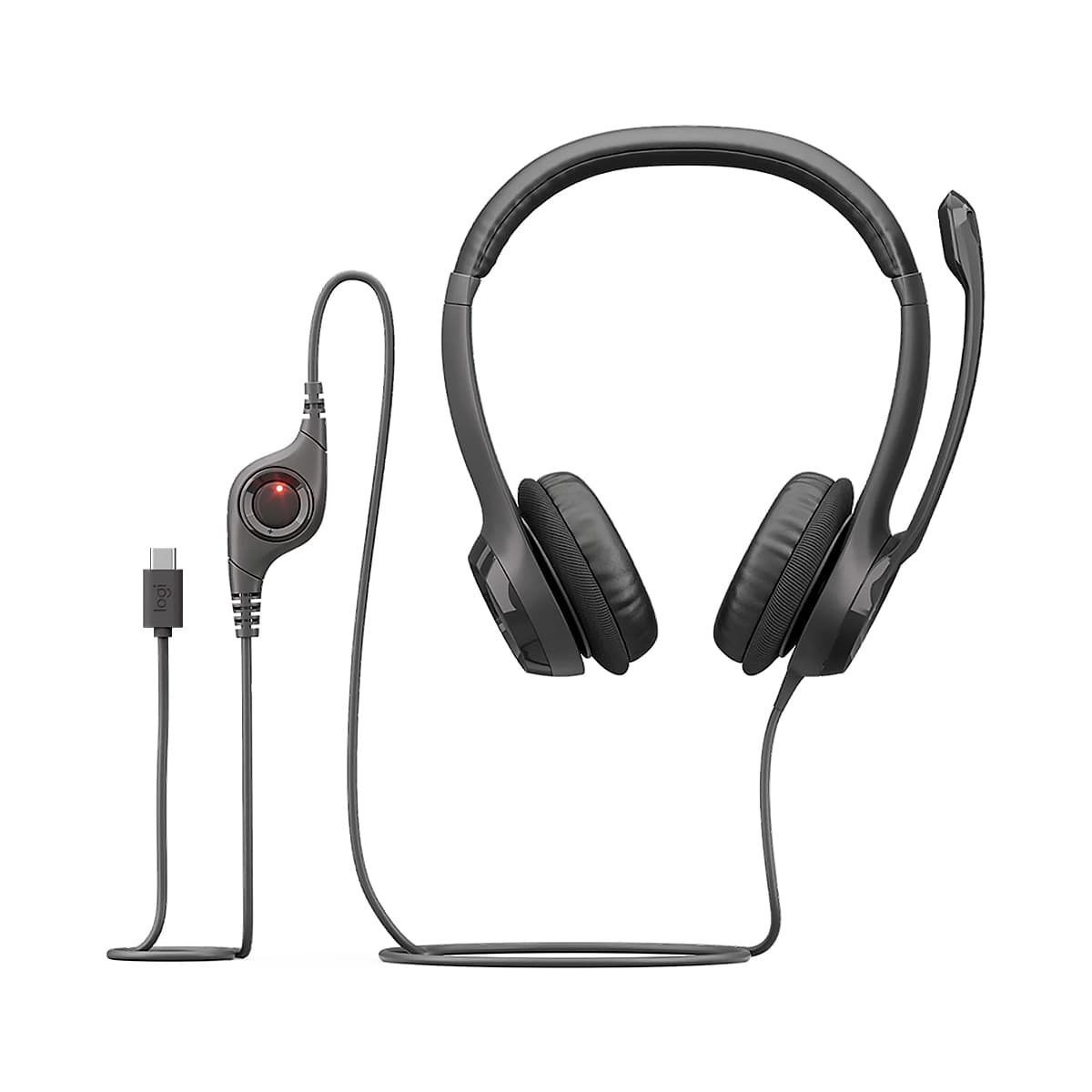 HEADSET LOGITECH H390 Wired USB-C On-Ear Stereo Headphones con Microfono Negro — imagen 6