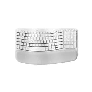 TECLADO LOGITECH ERGONOMICO WAVE KEYS CON REPOSAMANOS WIRELESS USB WHITE — imagen 1