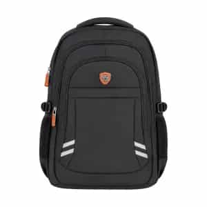 MOCHILA NOTEBOOK XINWEIAO NYLON 15.6INC. NEGRA CON LOGO NARANJA