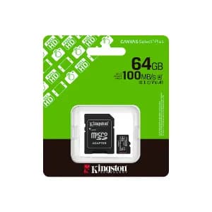 MICRO-SD SDCS3 KINGSTON 64GB CANVAS Select Plus Gen3 100MB-s with Adapter — imagen 4