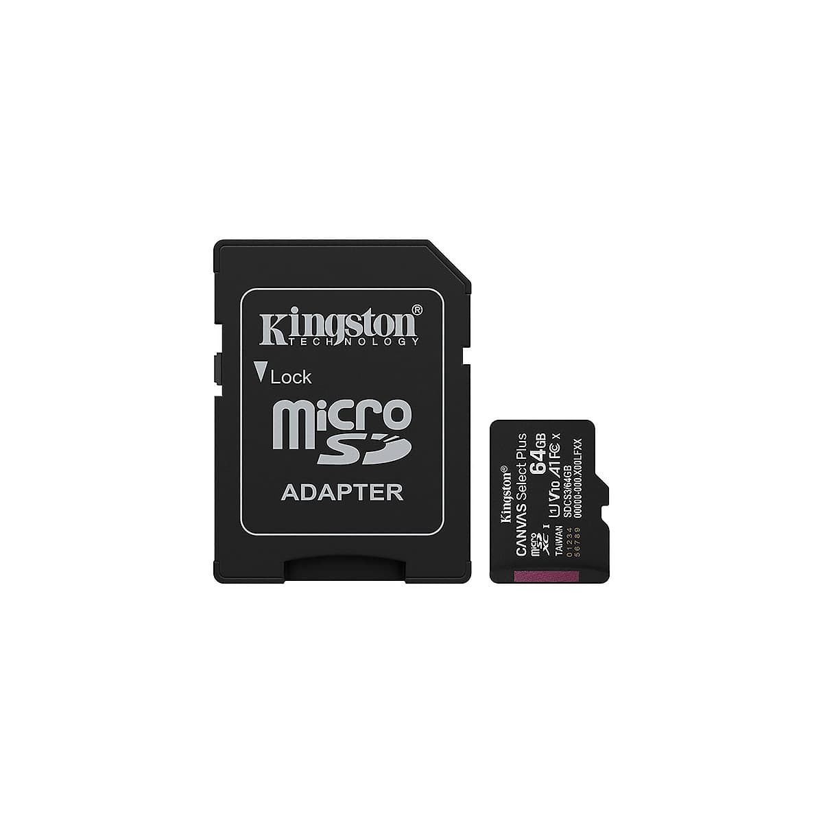 MICRO-SD SDCS3 KINGSTON 64GB CANVAS Select Plus Gen3 100MB-s with Adapter — imagen 5