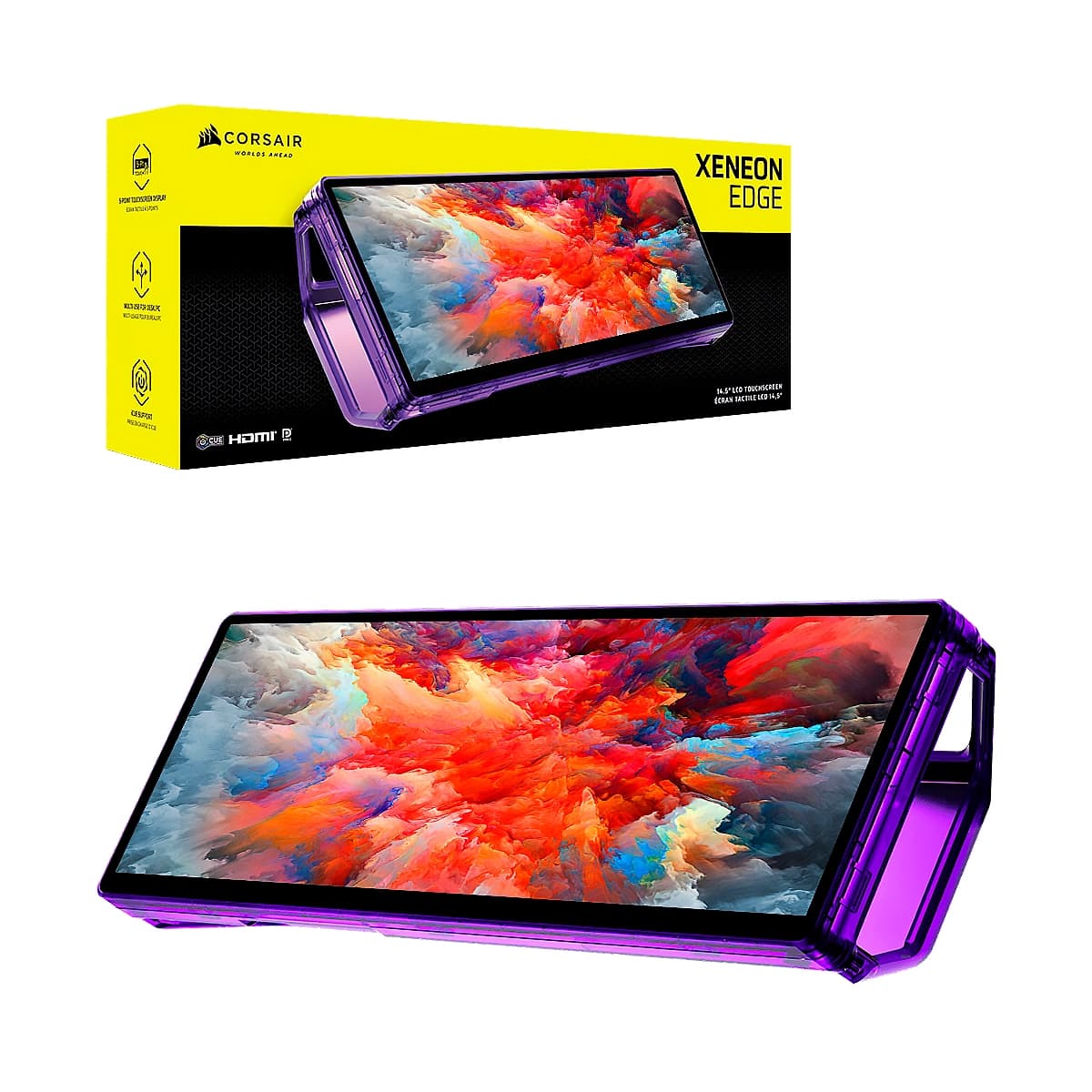 Pantalla CORSAIR 14.5Inch TOUCH XENEON EDGE 2560x720 60Hz HDMI Pegable a Sup. Acero V-H Purple — imagen 7