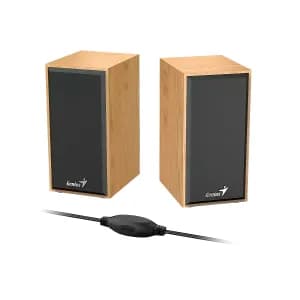 PARLANTES GENIUS SP-HF180 6W Pine Wood Cableado 3.5mm USB — imagen 4