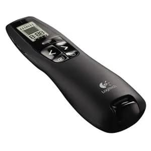 PUNTERO LOGITECH PROFESIONAL R800 NEGRO LCD-USB-PLUG AND PLAY-LUZ VERDE-RADIO 30 METROS — imagen 1