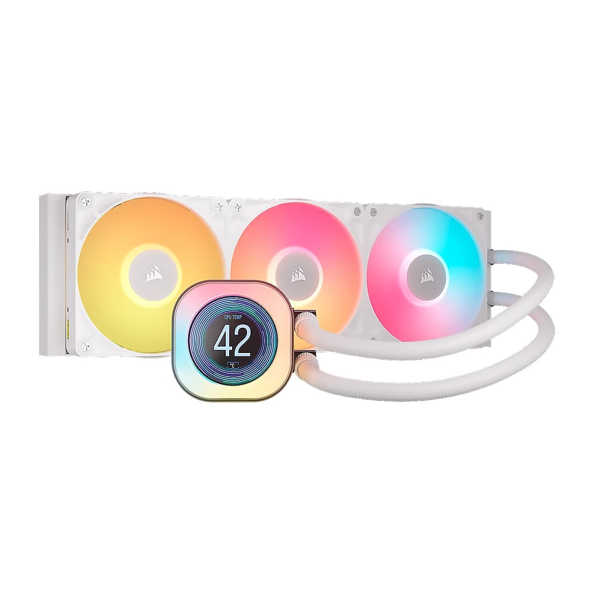 COOLER CORSAIR ICUE LINK TITAN 360 RX LCD Liquid CPU for Intel 1851 AMD-AM5 Blanco — imagen 7