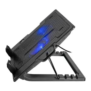 COOLING FAN 2-USB 1-VENTILADOR 5-NIVELES NEGRO — imagen 3